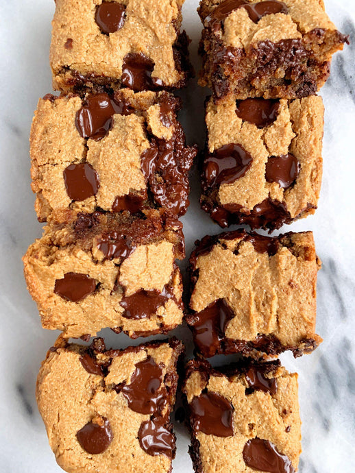 The Best Doughy Chocolate Chip Cookie Dough Bars (Vegan & Paleo)