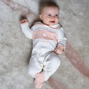 Embroidered Heart Sleepsuit