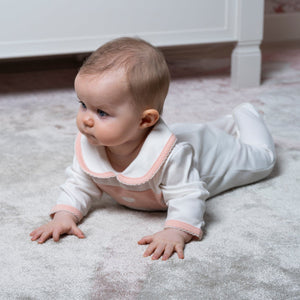 Embroidered Heart Sleepsuit & Bib Set