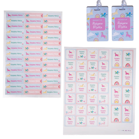 Sticker & Luggage Tag Set - Unicorn