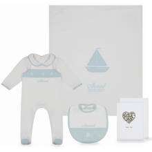 Load image into Gallery viewer, Sailboat Dreams Baby 4-Pc Gift Set
