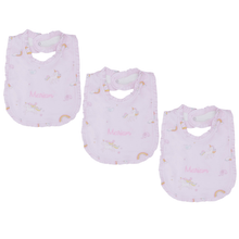 Load image into Gallery viewer, Personalised Organic Cotton Bib Pack of 3, Unicorn
