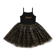 Load image into Gallery viewer, Black &amp; Gold Sparkle Dress
