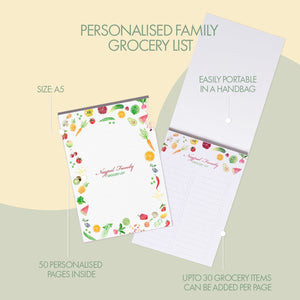 Personalised A5 Grocery Notepad