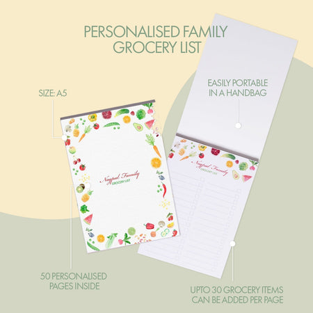 Personalised A5 Grocery Notepad