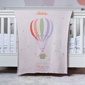 Hot Air Balloon Keepsake Knit Blanket