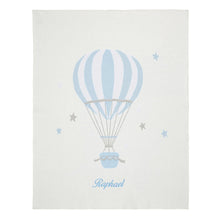 Load image into Gallery viewer, Blue Hot Air Balloon Knit Blanket
