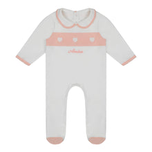 Load image into Gallery viewer, Embroidered Heart Sleepsuit &amp; Bib Set
