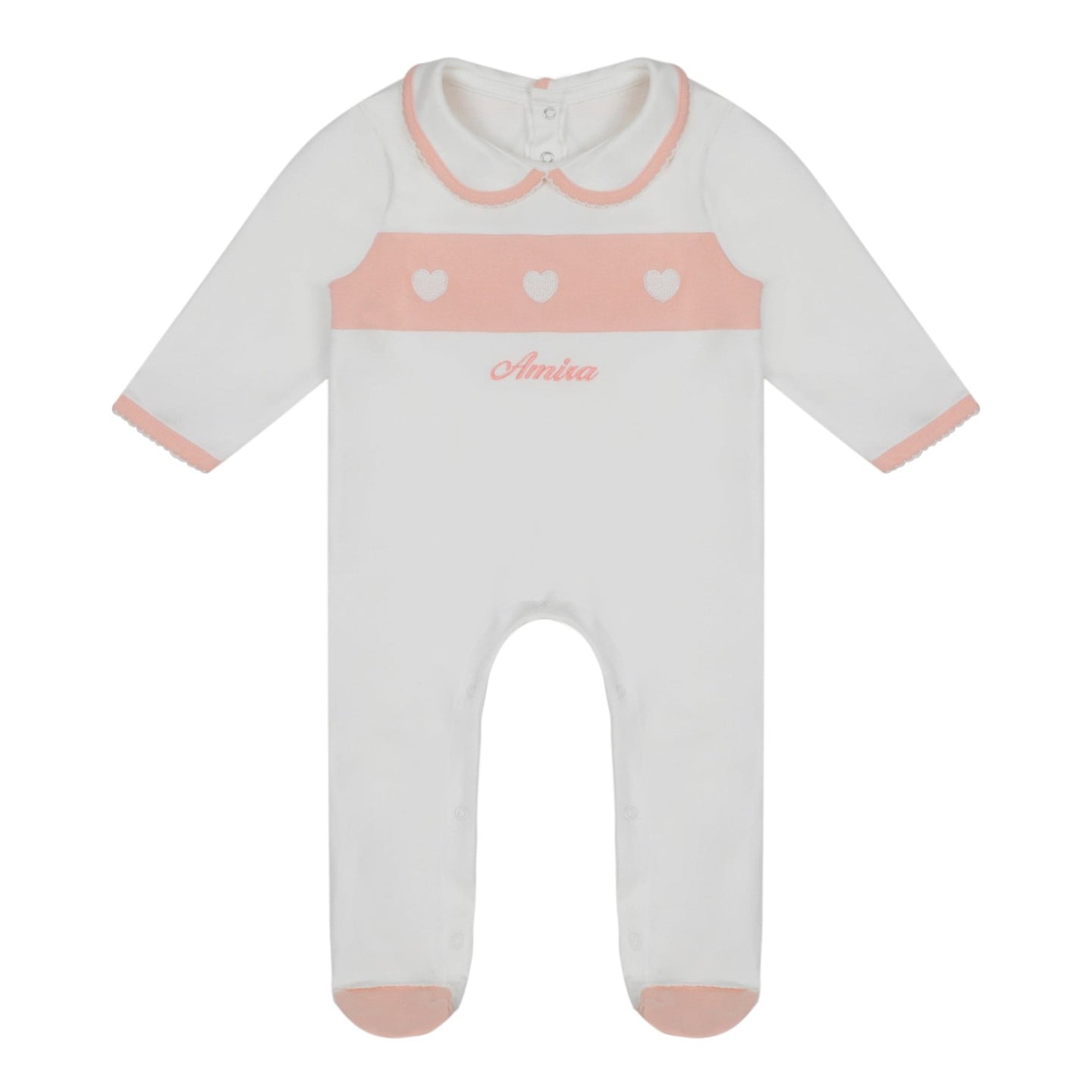 Embroidered Heart Sleepsuit