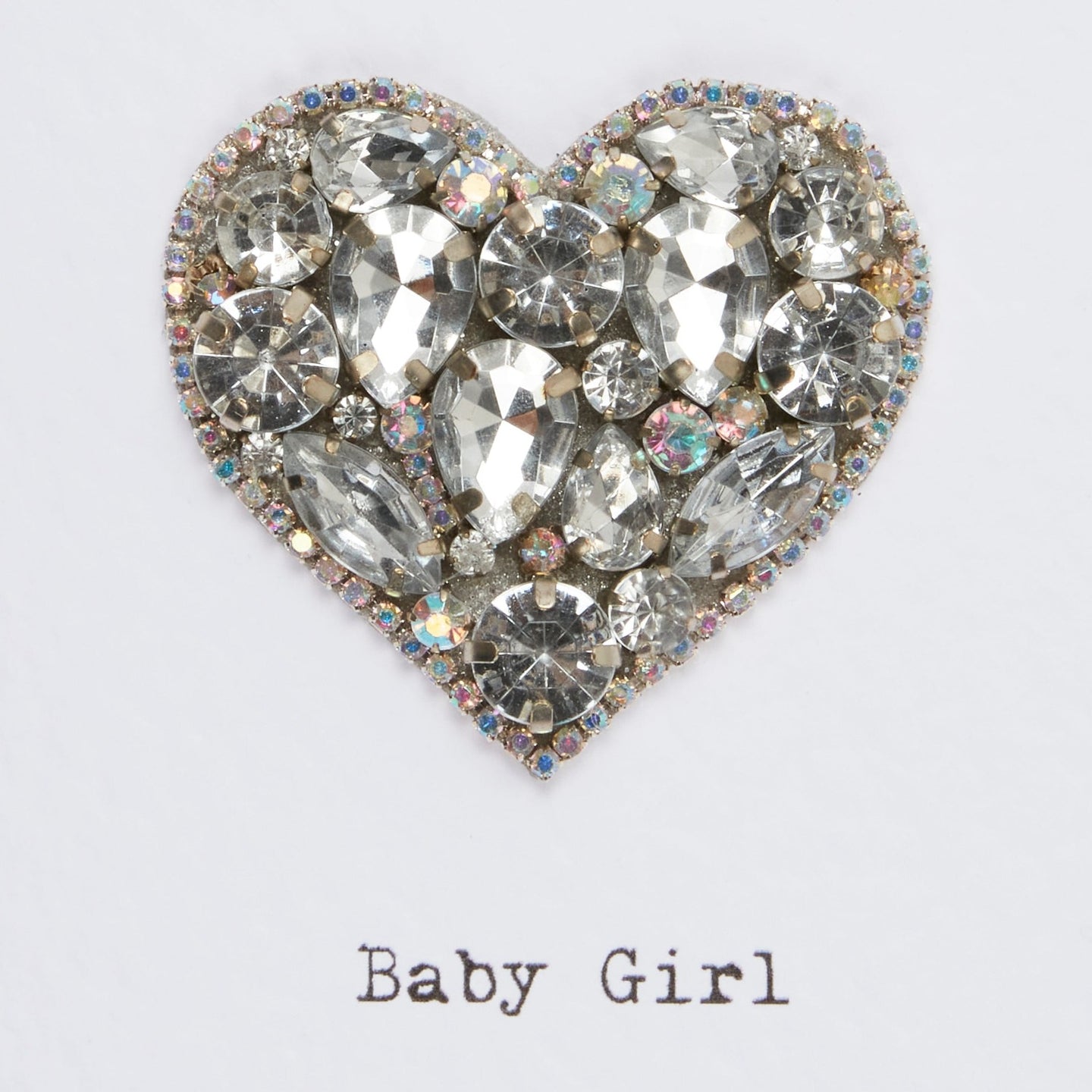 Embellished Heart Baby Card