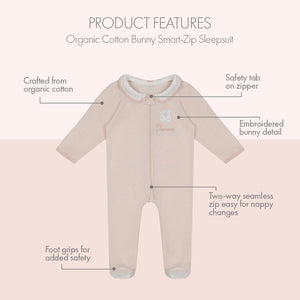 Bunny Smart-Zip Sleepsuit