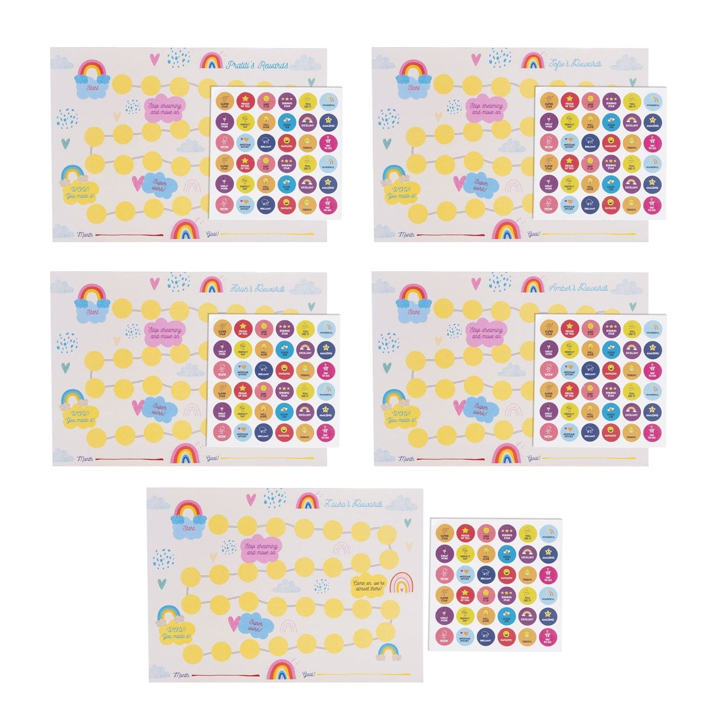 Party Favour: Rainbow Reward Chart & Sticker Sheet