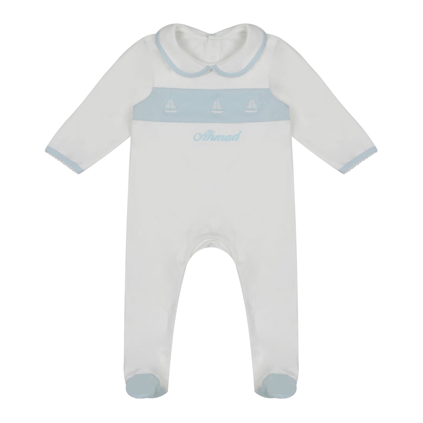 Embroidered Sailboat Sleepsuit