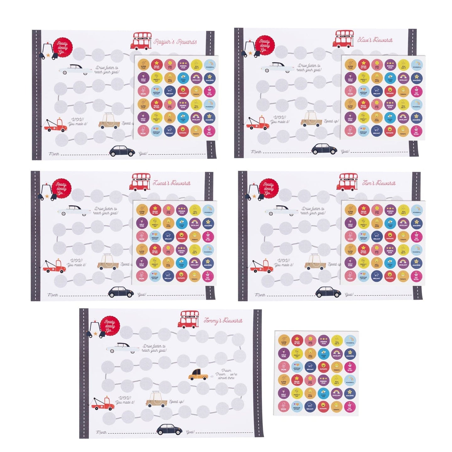 Party Favour: Transport Reward Chart & Sticker Sheet