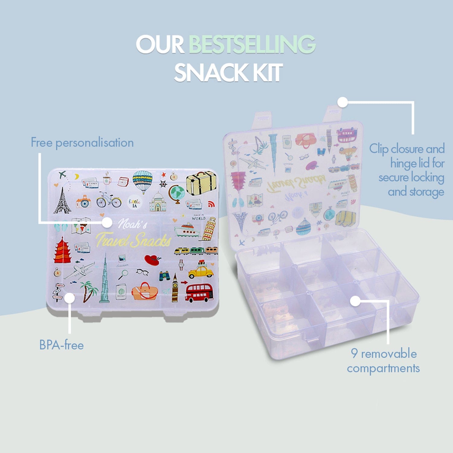 9-Compartment Snack Box