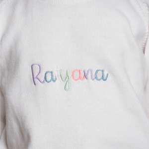 Embroidered Name Knit Sweater