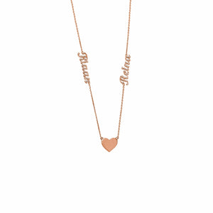 Two Names One Heart Diamond Necklace