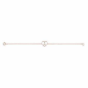 Diamond Initial Bracelet with Gold Heart for Children