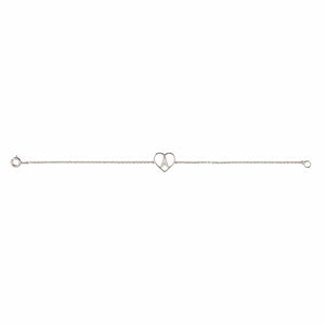 Diamond Initial Bracelet with Gold Heart for Children