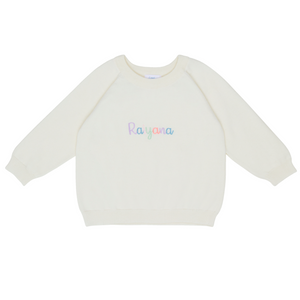 Embroidered Name Knit Sweater