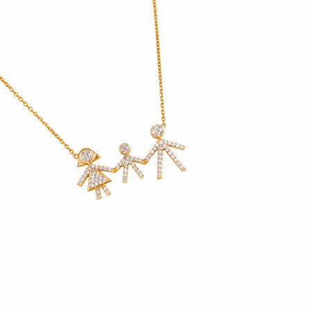 Family of Three Diamond Necklace