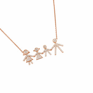 Family of Four Diamond Necklace