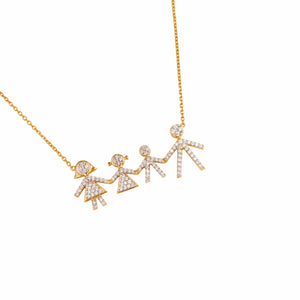 Family of Four Diamond Necklace