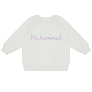 Embroidered Name Knit Sweater