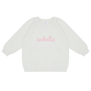 Embroidered Name Knit Sweater